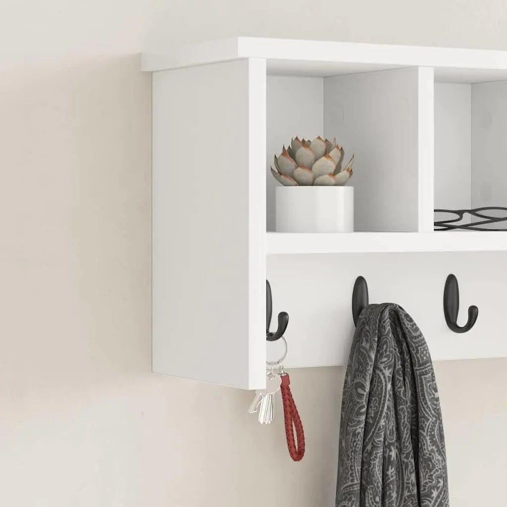 Wall-Mounted Coat Rack with Storage Shelves