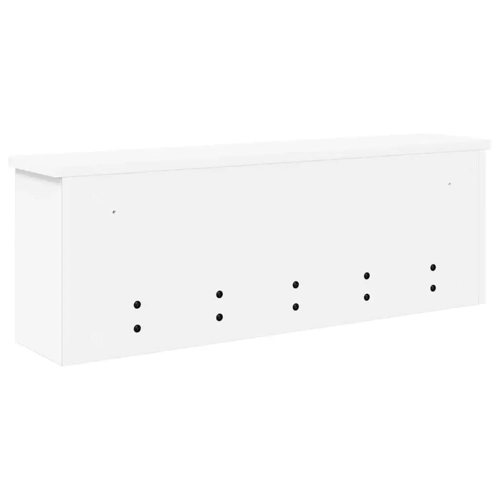 Wall-Mounted Coat Rack in White Engineered Wood