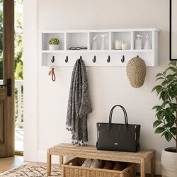 Premium Wall-Mounted Coat Rack with Hooks and Shelves