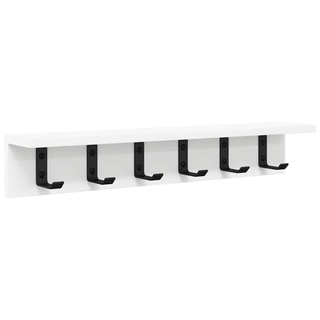 Wall-Mounted Coat Rack Engineered Wood 60cm White