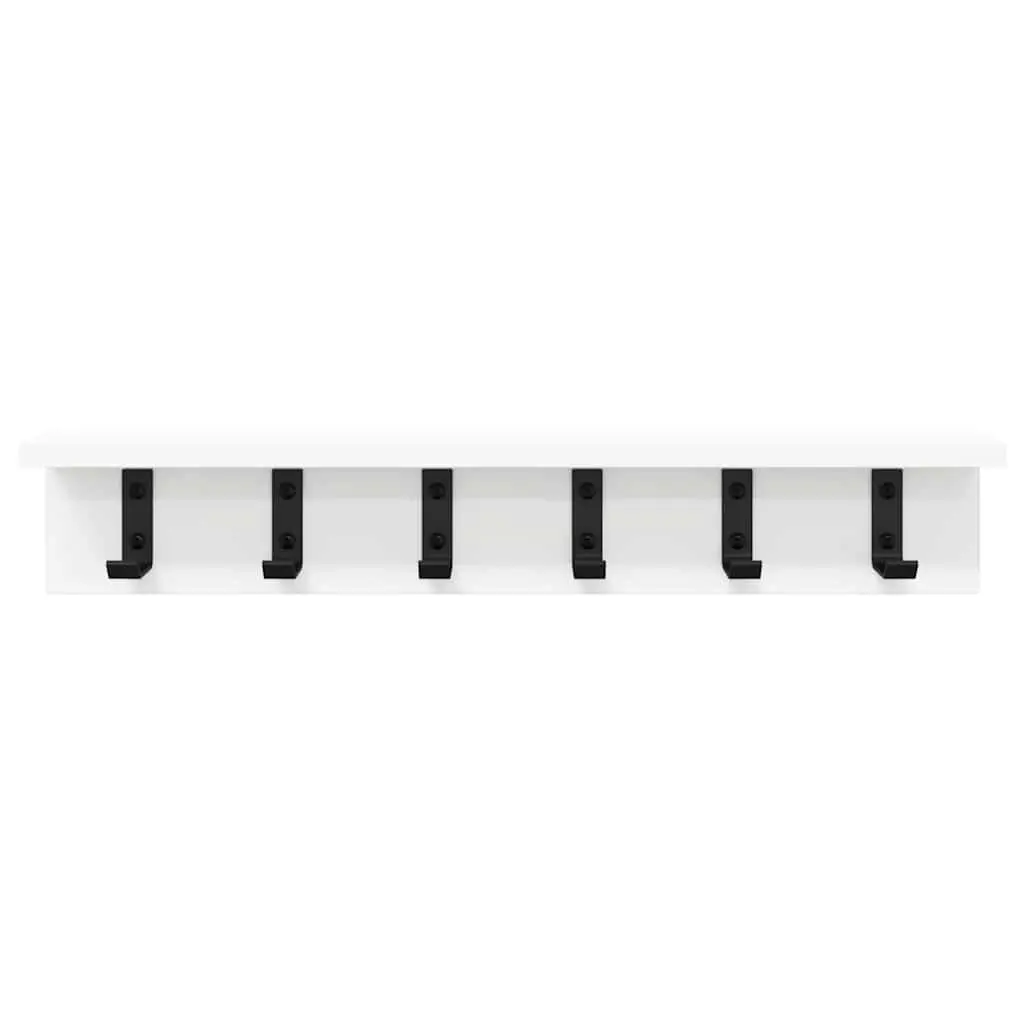 Wall-Mounted Coat Rack Engineered Wood 60cm White