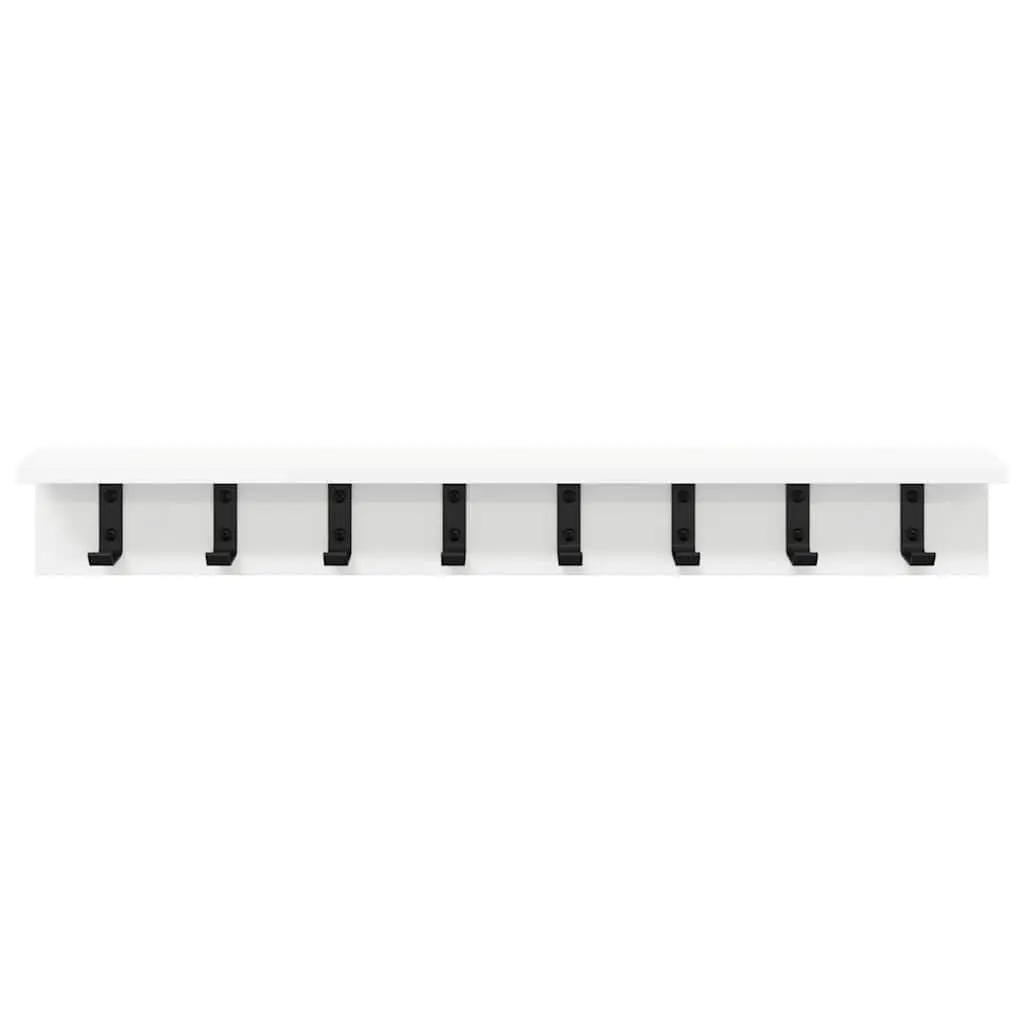 Wall-Mounted Coat Rack Engineered Wood 80 x 10.5 x 10.5 cm White