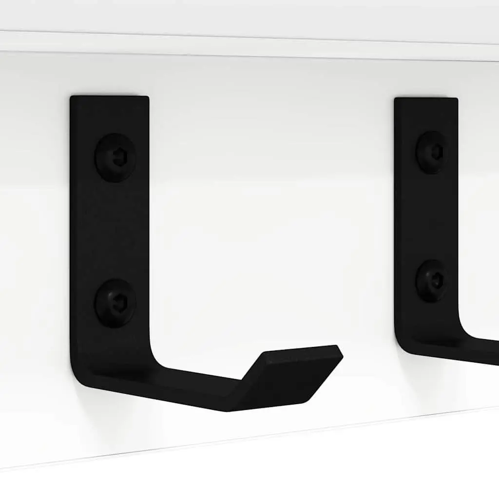Wall-Mounted Coat Rack Engineered Wood 80 x 10.5 x 10.5 cm White
