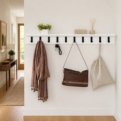 Stylish Wall-Mounted Coat Rack with Storage Shelves 100cm