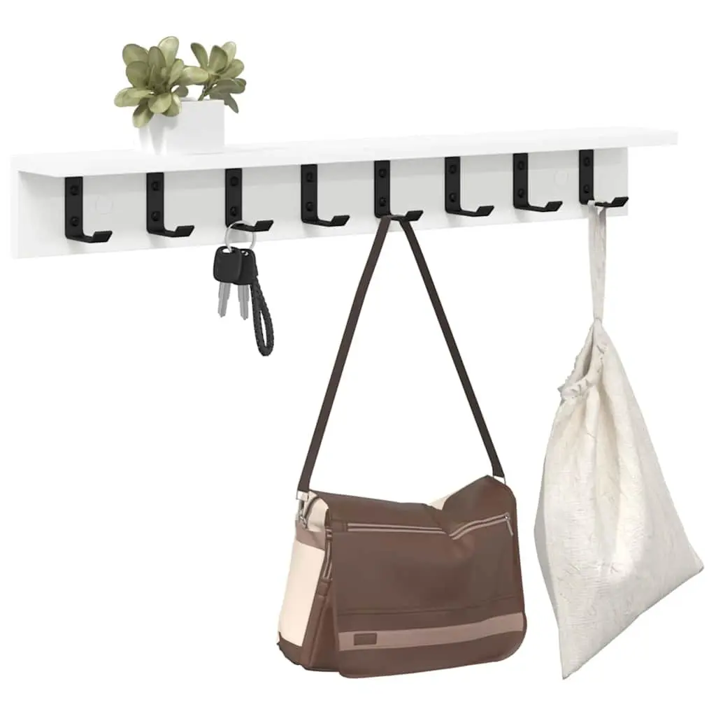 Wall-Mounted Coat Rack with Storage Shelves 100cm