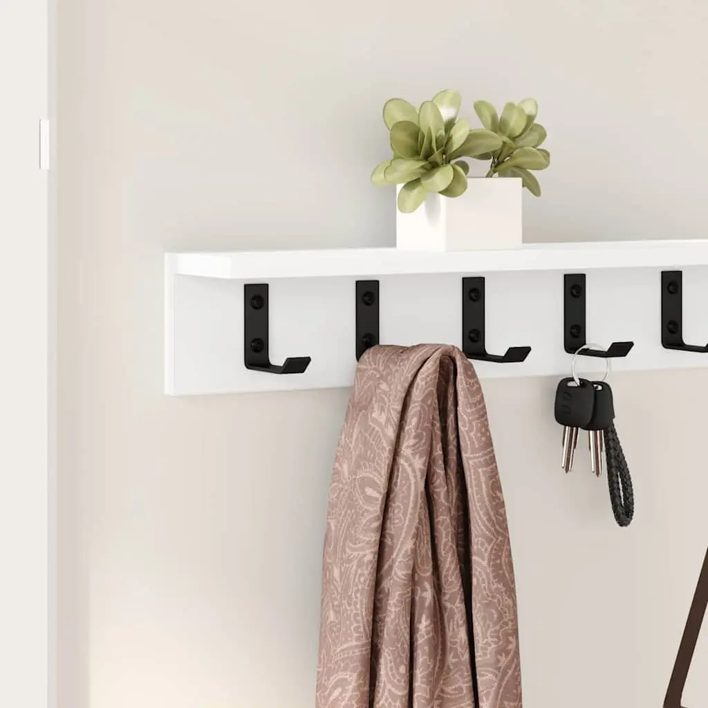 Wall-Mounted Coat Rack with Storage Shelves 100cm