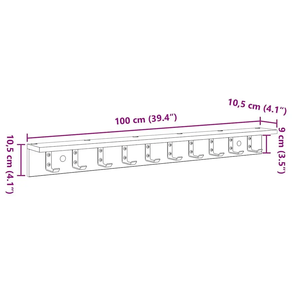 Wall-Mounted Coat Rack with Storage Shelves 100cm