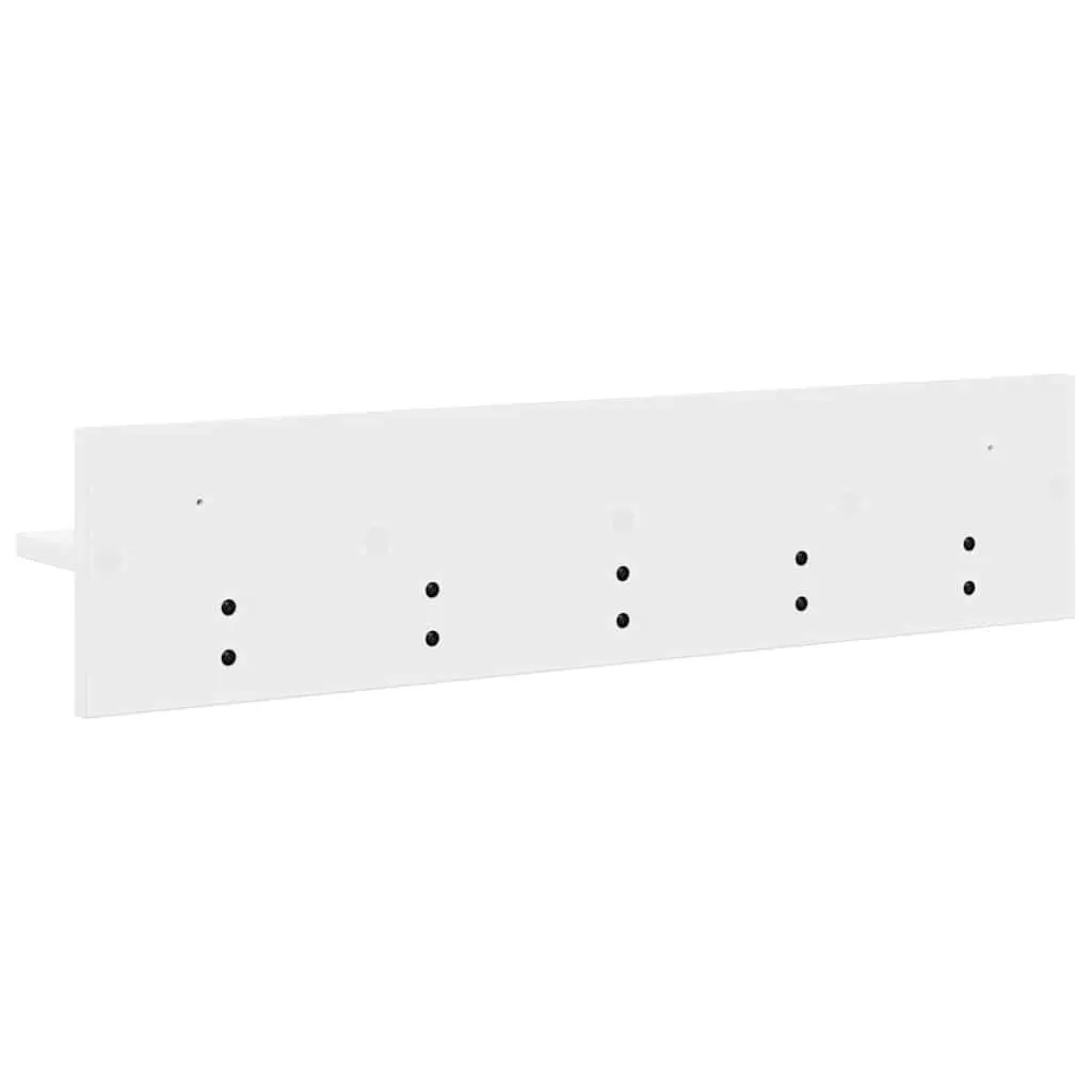White Engineered Wood Wall-Mounted Coat Rack 80cm