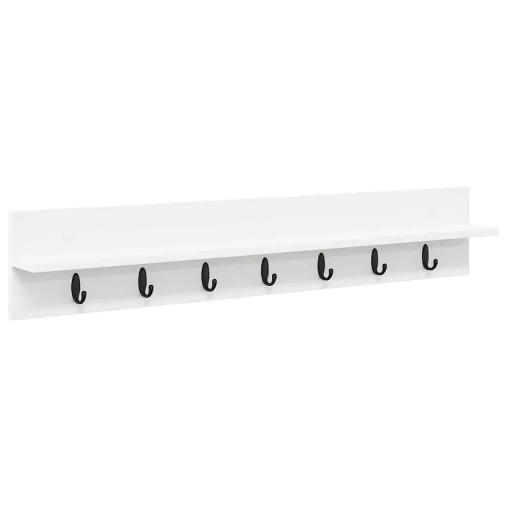 White Wall-Mounted Coat Rack for Hallways