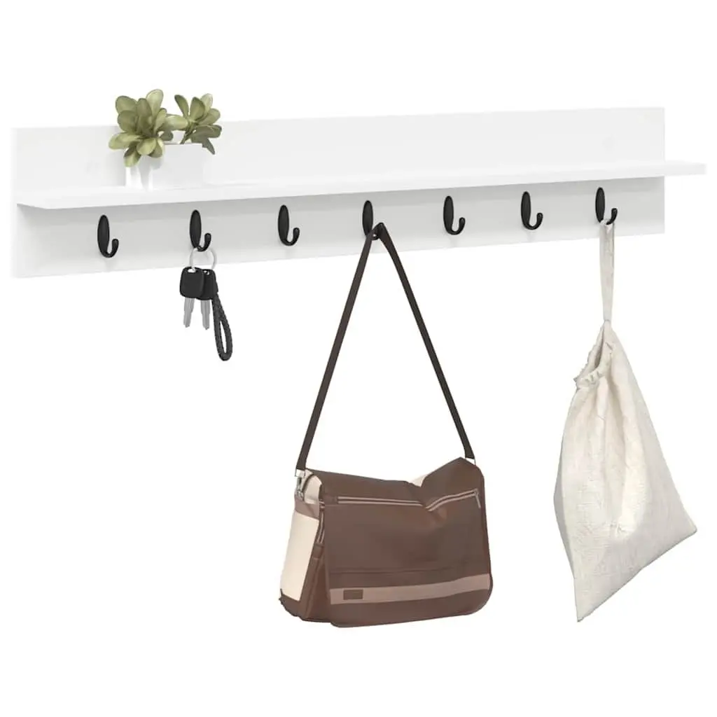 White Wall-Mounted Coat Rack for Hallways