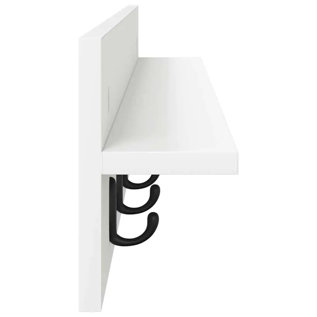 White Wall-Mounted Coat Rack for Hallways