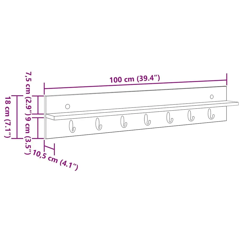 White Wall-Mounted Coat Rack for Hallways