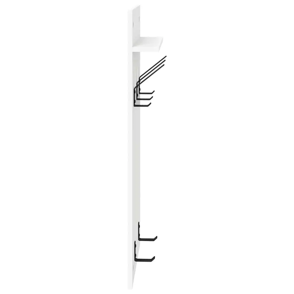 Wall-Mounted Coat Rack in White Engineered Wood