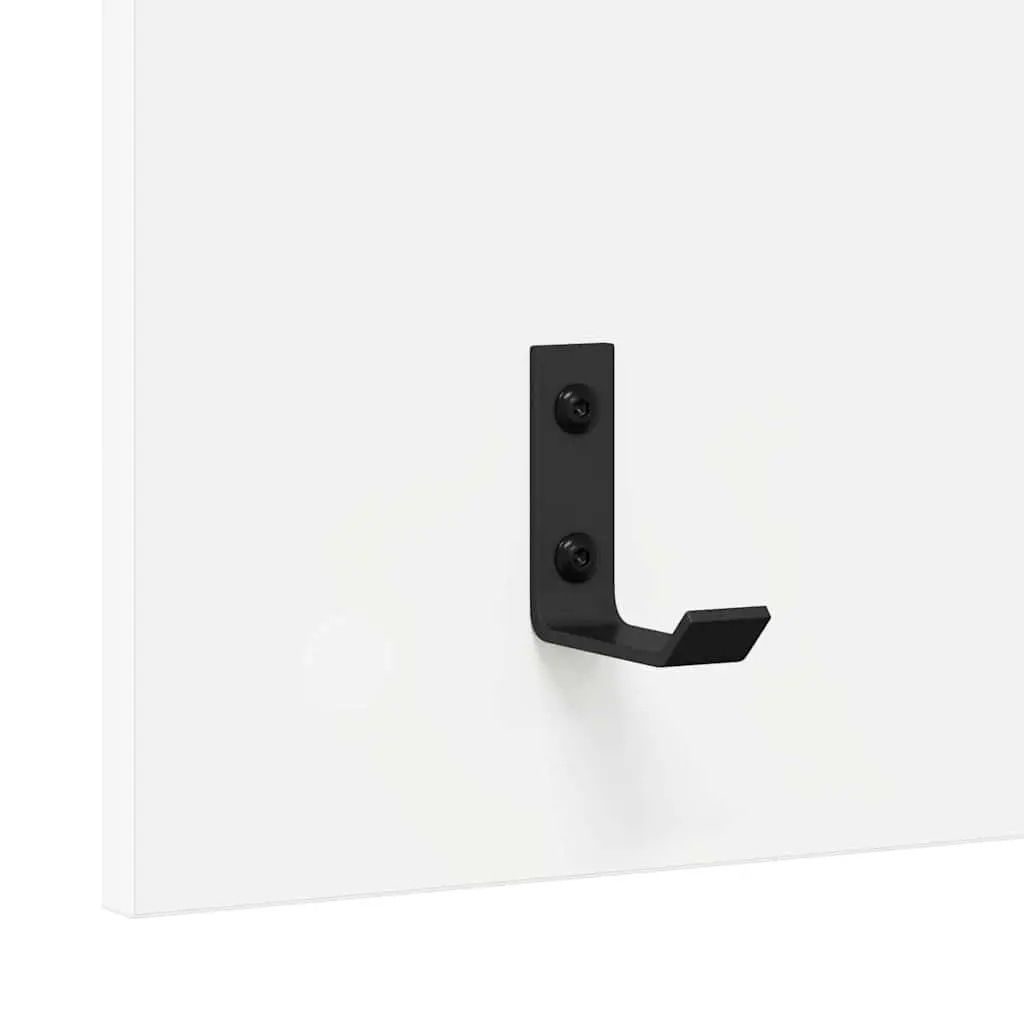 Wall-Mounted Coat Rack in White Engineered Wood