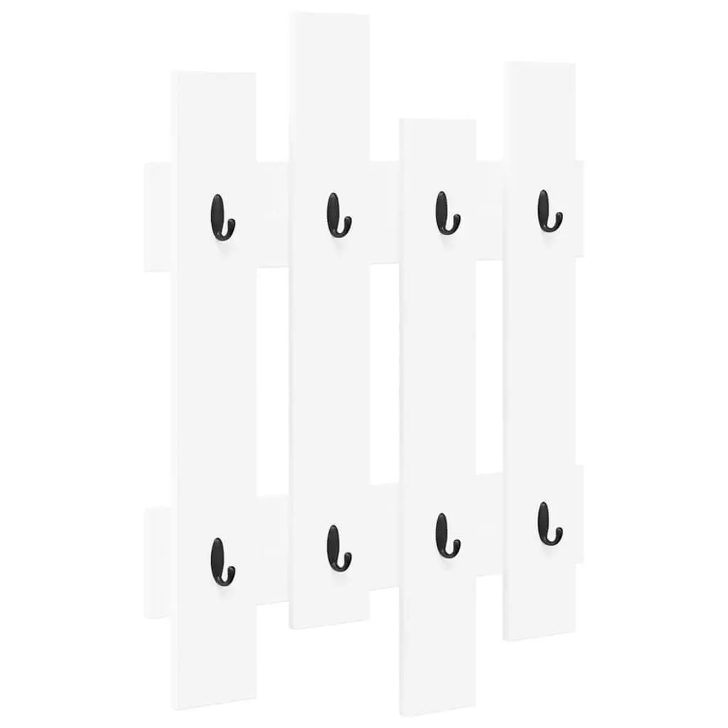 Wall-Mounted Coat Rack in White for Organizing
