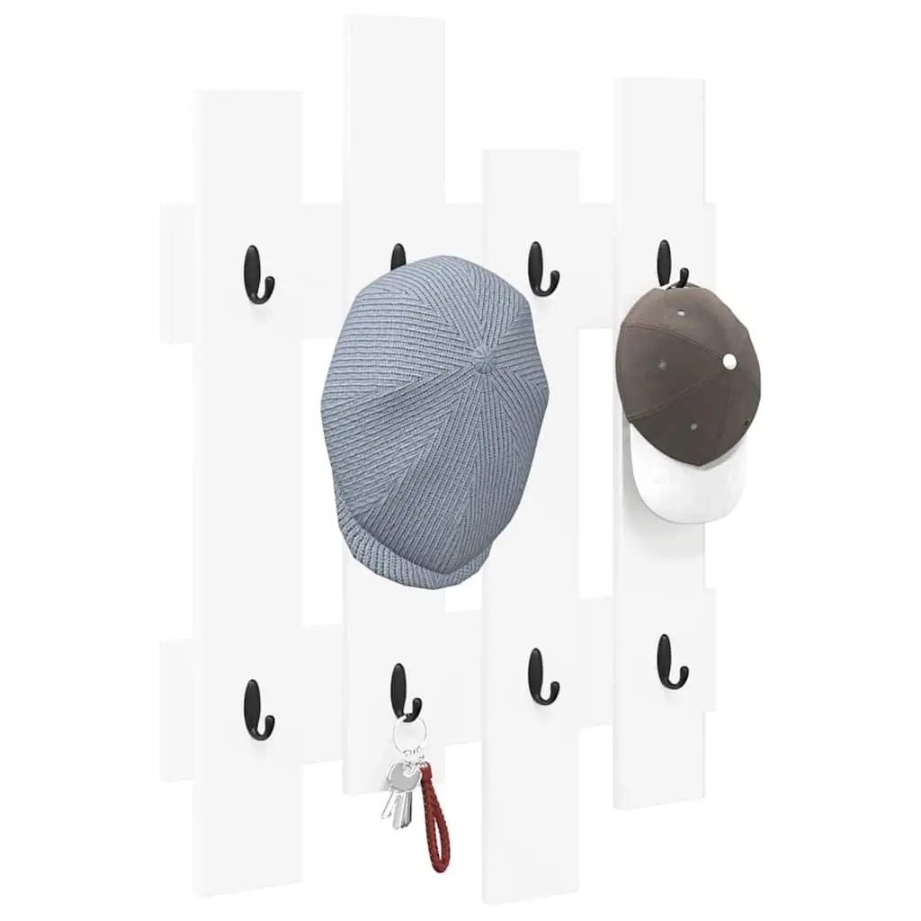 Wall-Mounted Coat Rack in White for Organizing