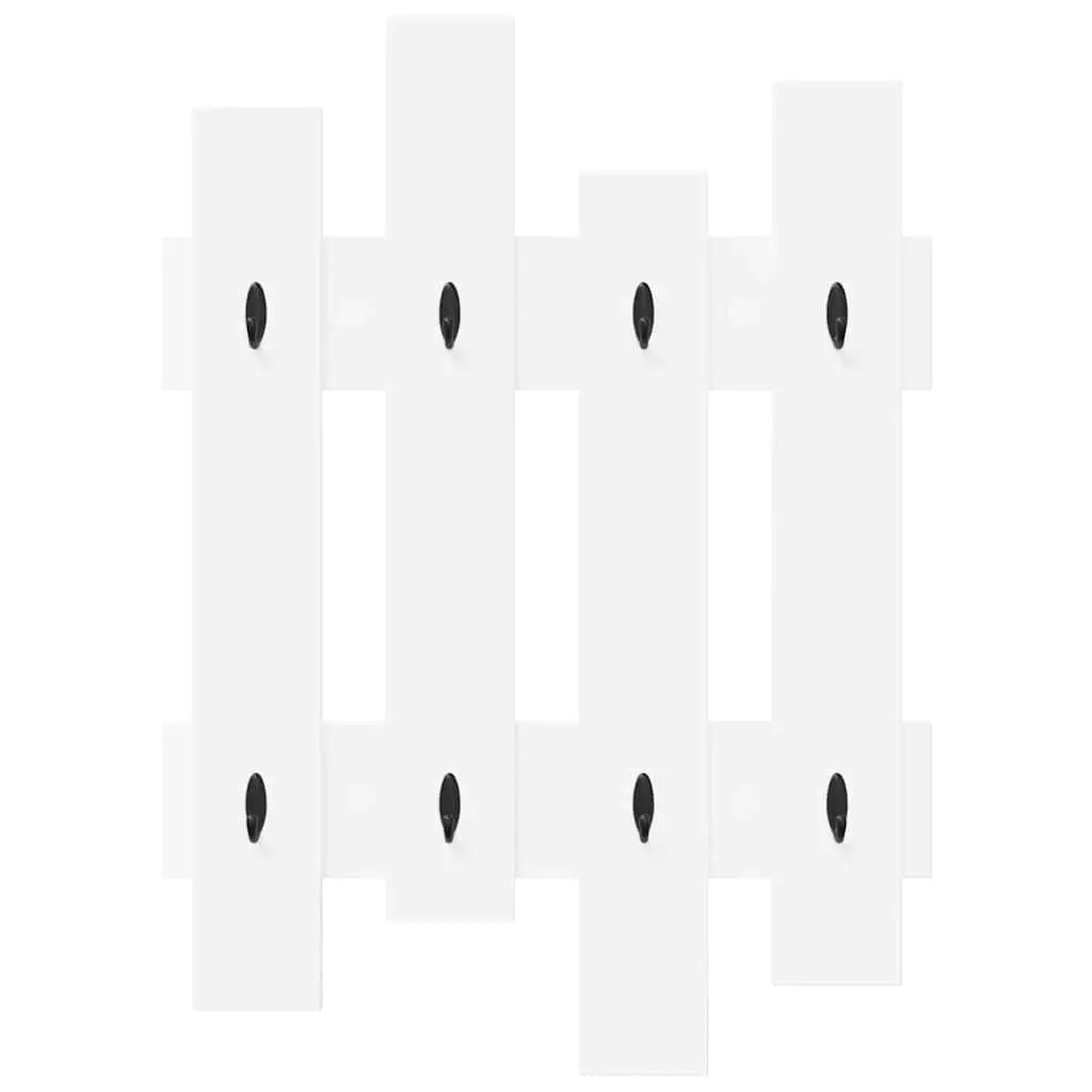 Wall-Mounted Coat Rack in White for Organizing
