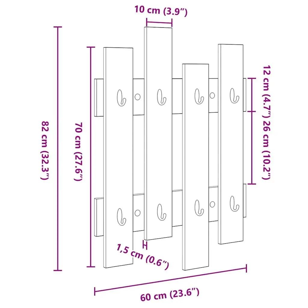 Wall-Mounted Coat Rack in White for Organizing