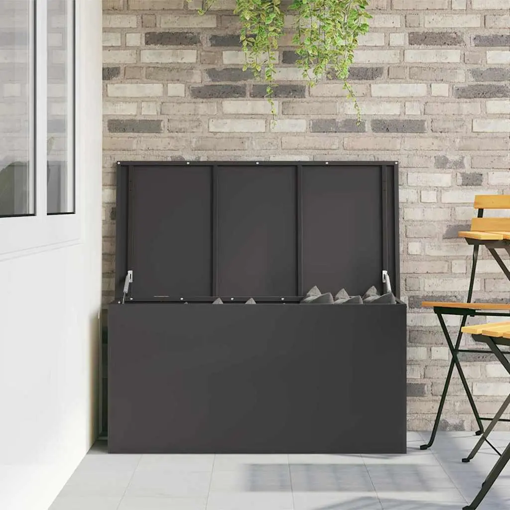 Cushion Box Steel 100x50.5x50cm Black Outdoor Garden Storage Container