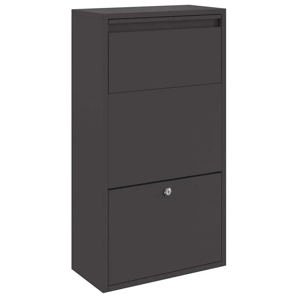 Black Steel Parcel Drop Box with Secure Storage