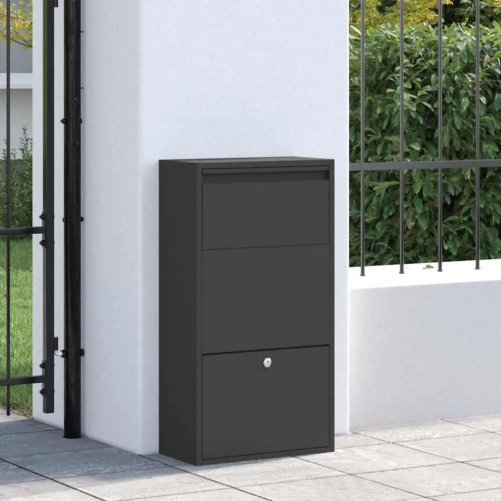 Black Steel Parcel Drop Box with Secure Storage