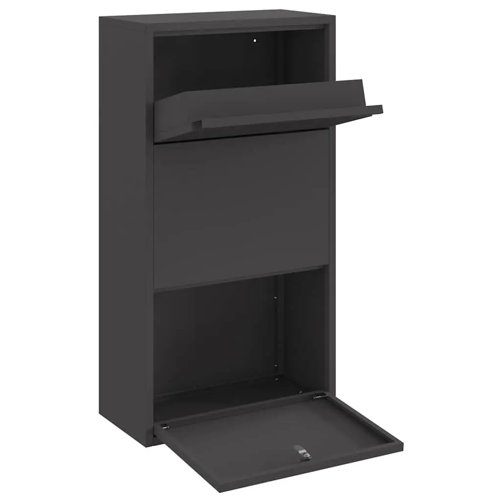 Black Steel Parcel Drop Box with Secure Storage