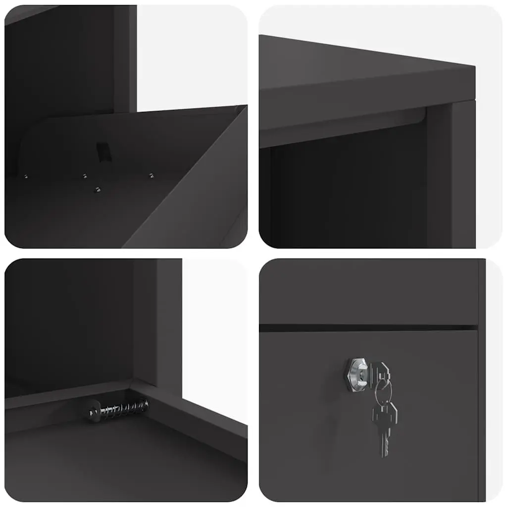 Black Steel Parcel Drop Box with Secure Storage