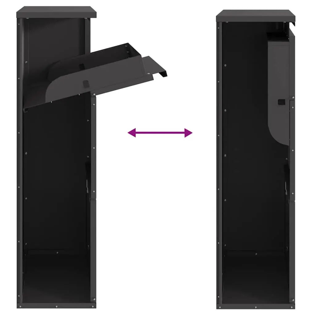 Black Steel Parcel Drop Box with Secure Storage