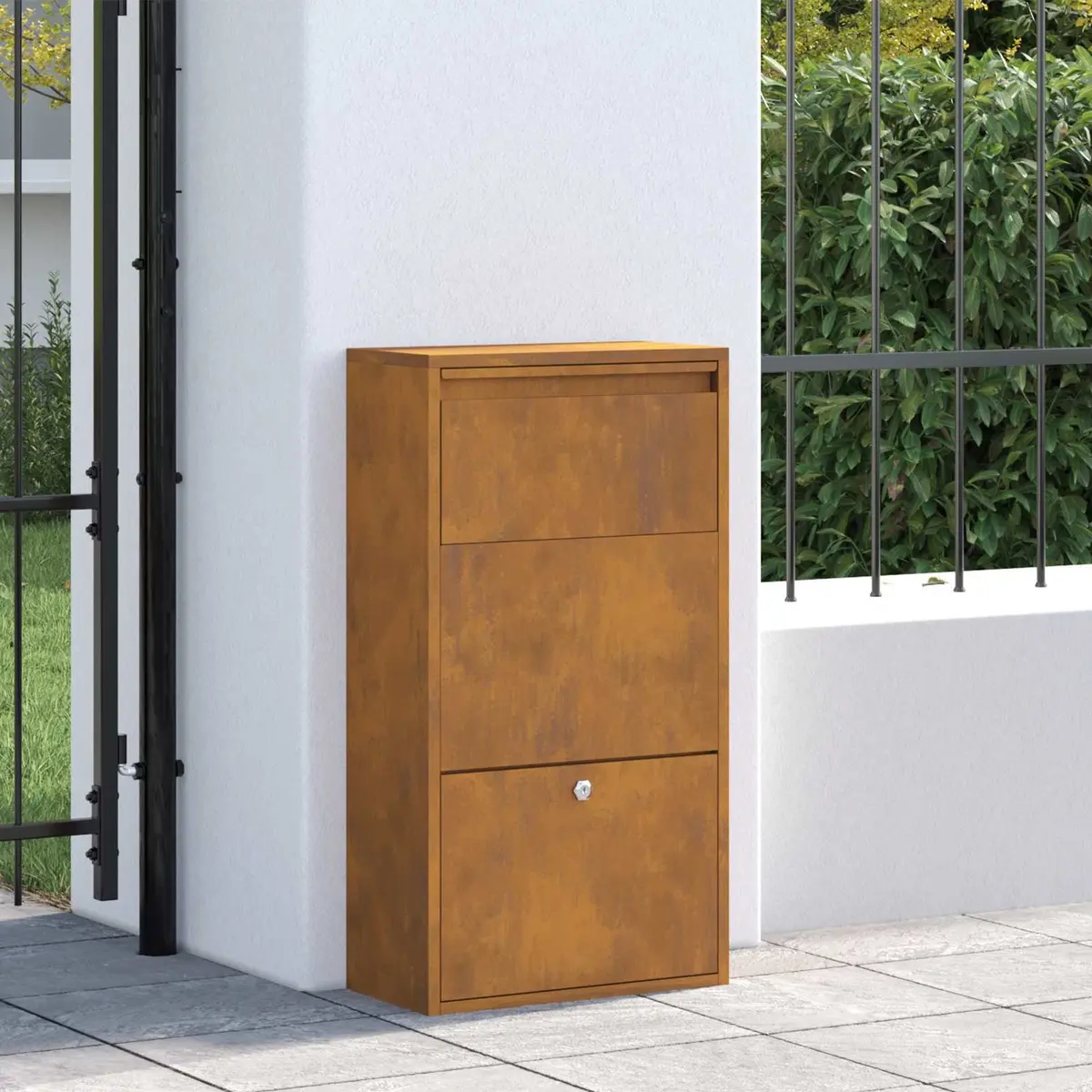Weathering Steel Parcel Drop Box for Secure Storage