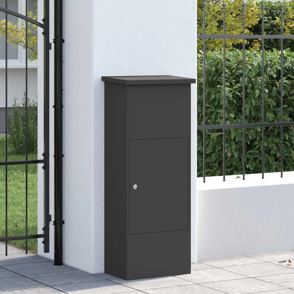 Outdoor Parcel Drop Box with Steel Hinged Doors