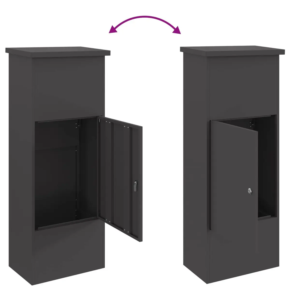Outdoor Parcel Drop Box with Steel Hinged Doors