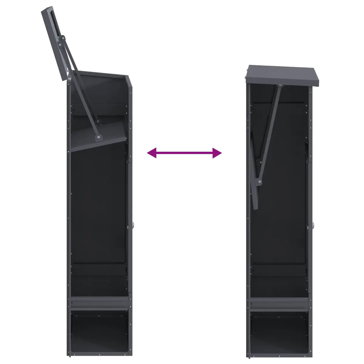 Parcel Drop Box Steel 44.5 x 29 x 110.5 cm Anthracite Outdoor
