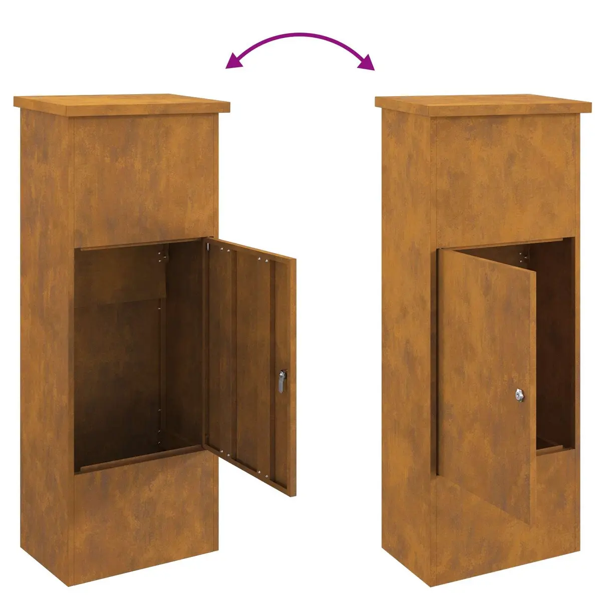 Parcel Drop Box Steel 44.5 x 29 x 110.5 cm Brown