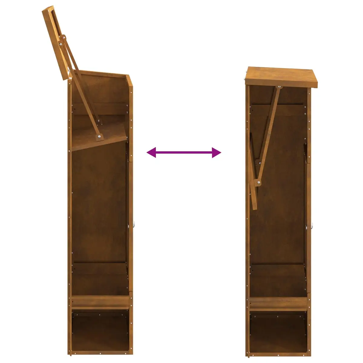 Parcel Drop Box Steel 44.5 x 29 x 110.5 cm Brown