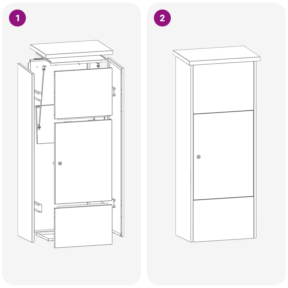 Parcel Drop Box Steel 44.5 x 29 x 110.5 cm Brown