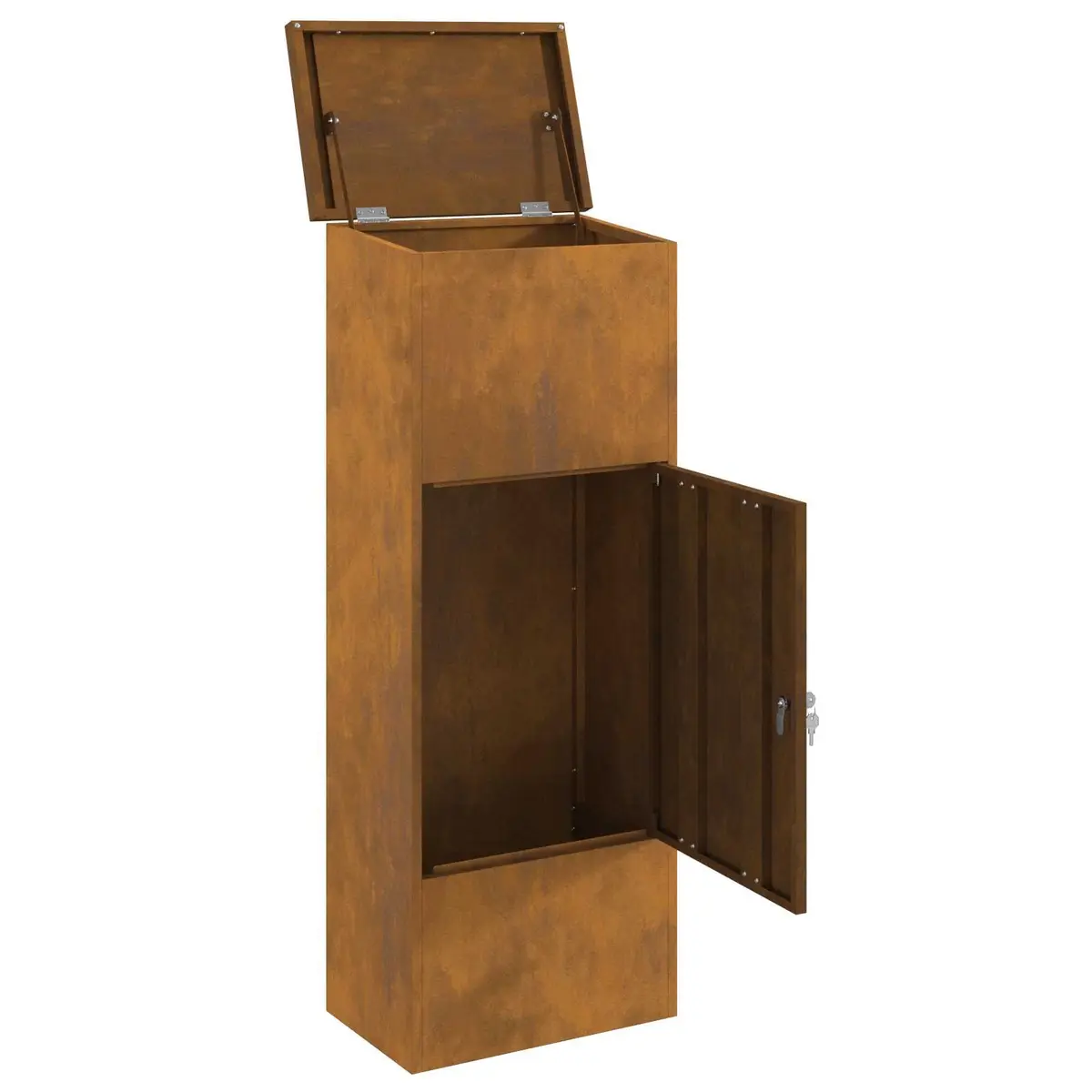 Parcel Drop Box Steel 44.5 x 29 x 110.5 cm Brown