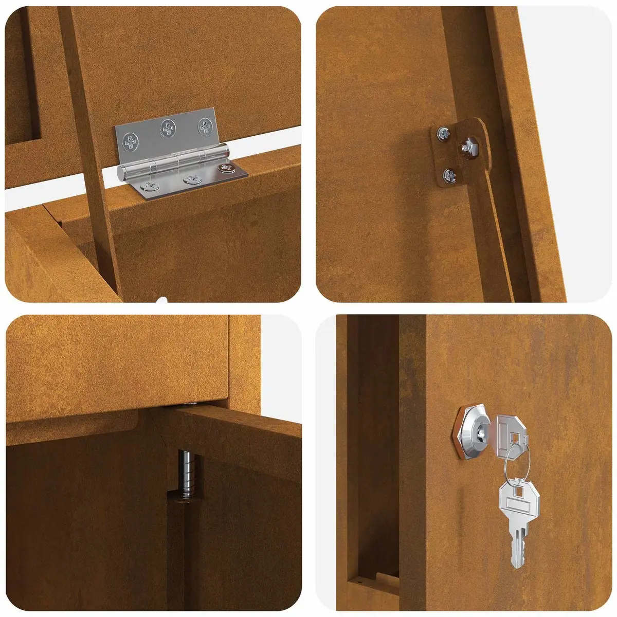 Parcel Drop Box Steel 44.5 x 29 x 110.5 cm Brown