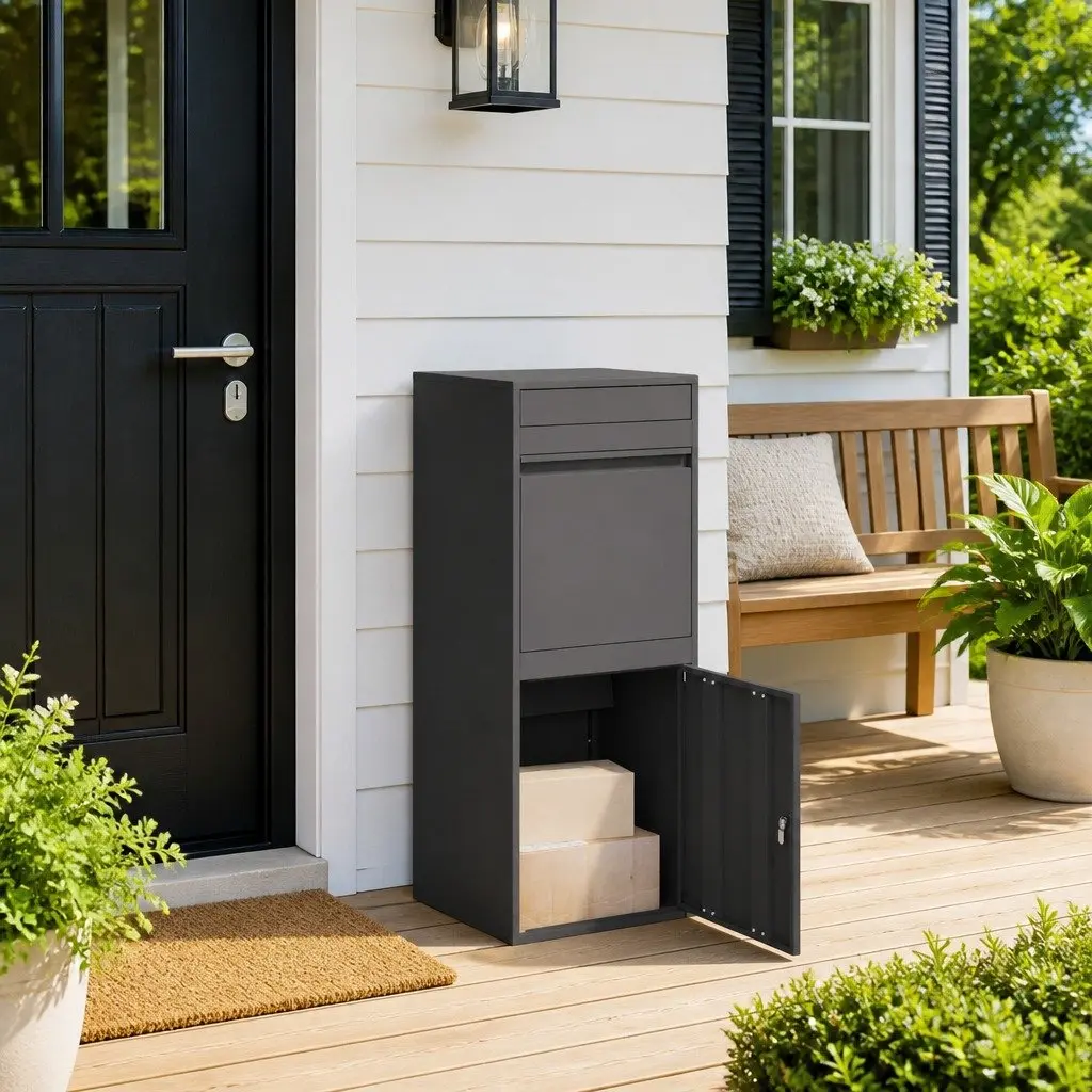 Outdoor Parcel Drop Box with Deadbolt Lock