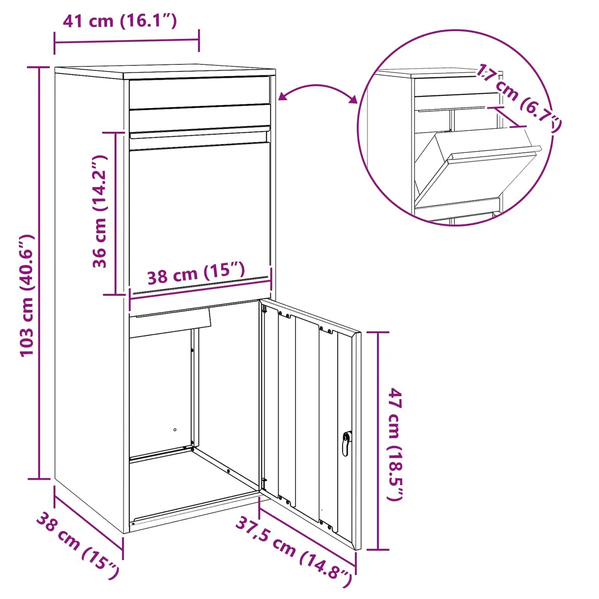 Outdoor Parcel Drop Box with Deadbolt Lock