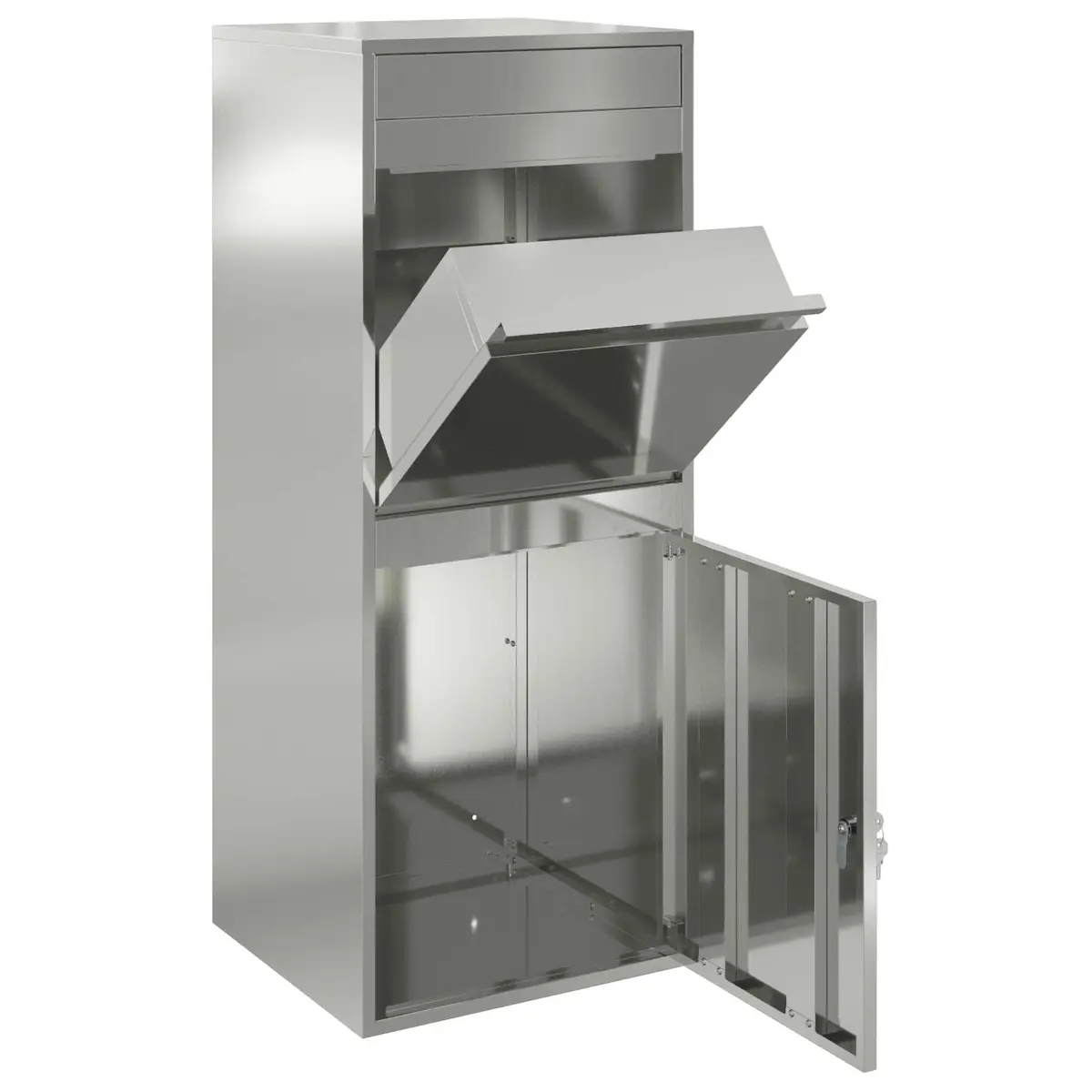 Outdoor Parcel Drop Box with Secure Latch Door