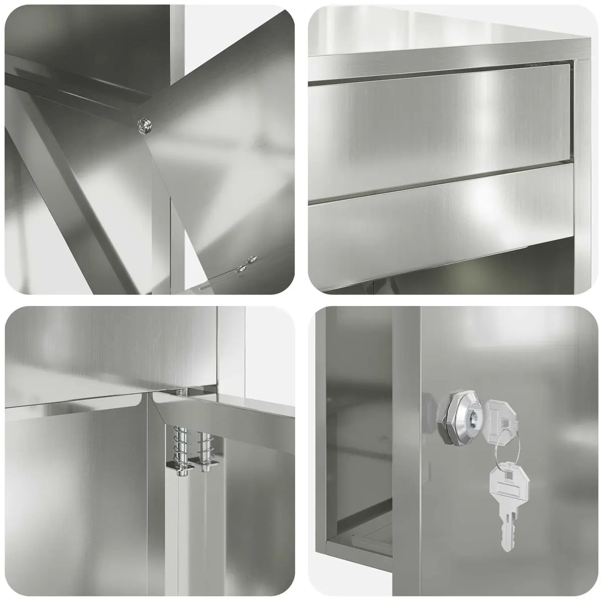 Outdoor Parcel Drop Box with Secure Latch Door