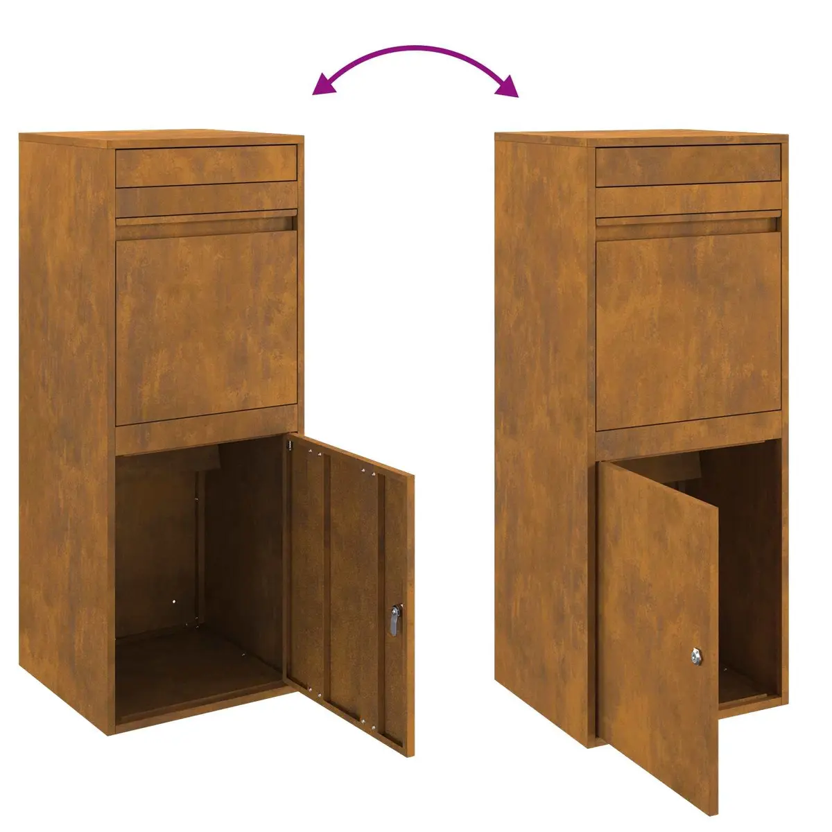 Secure Brown Steel Outdoor Parcel Drop Box for Mail