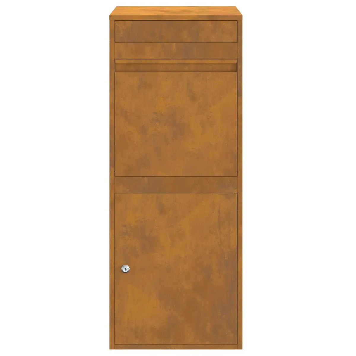 Secure Brown Steel Outdoor Parcel Drop Box for Mail