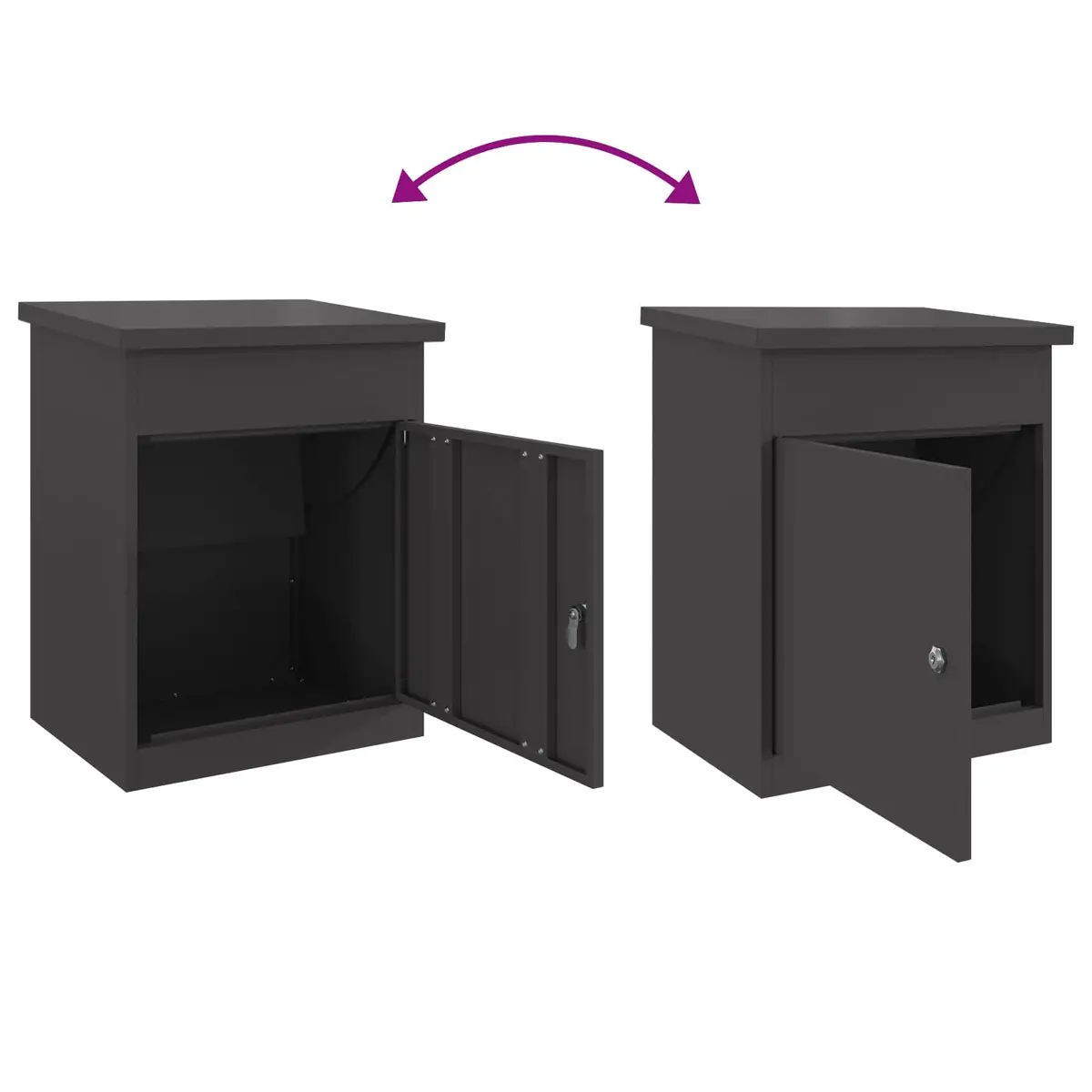 Black Steel Parcel Drop Box for Outdoors