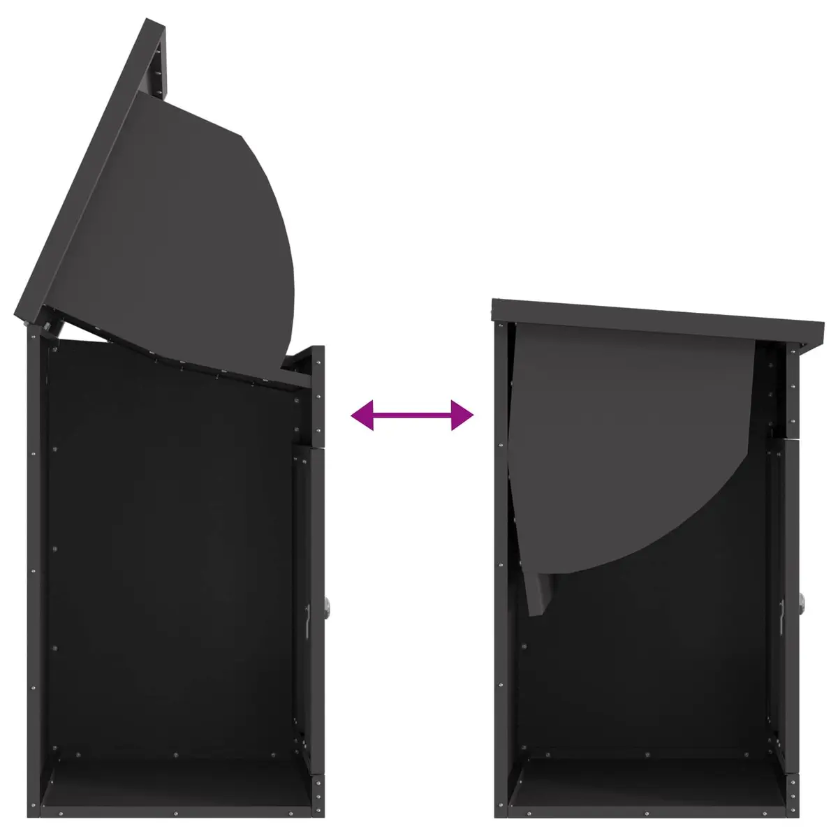 Black Steel Parcel Drop Box for Outdoors