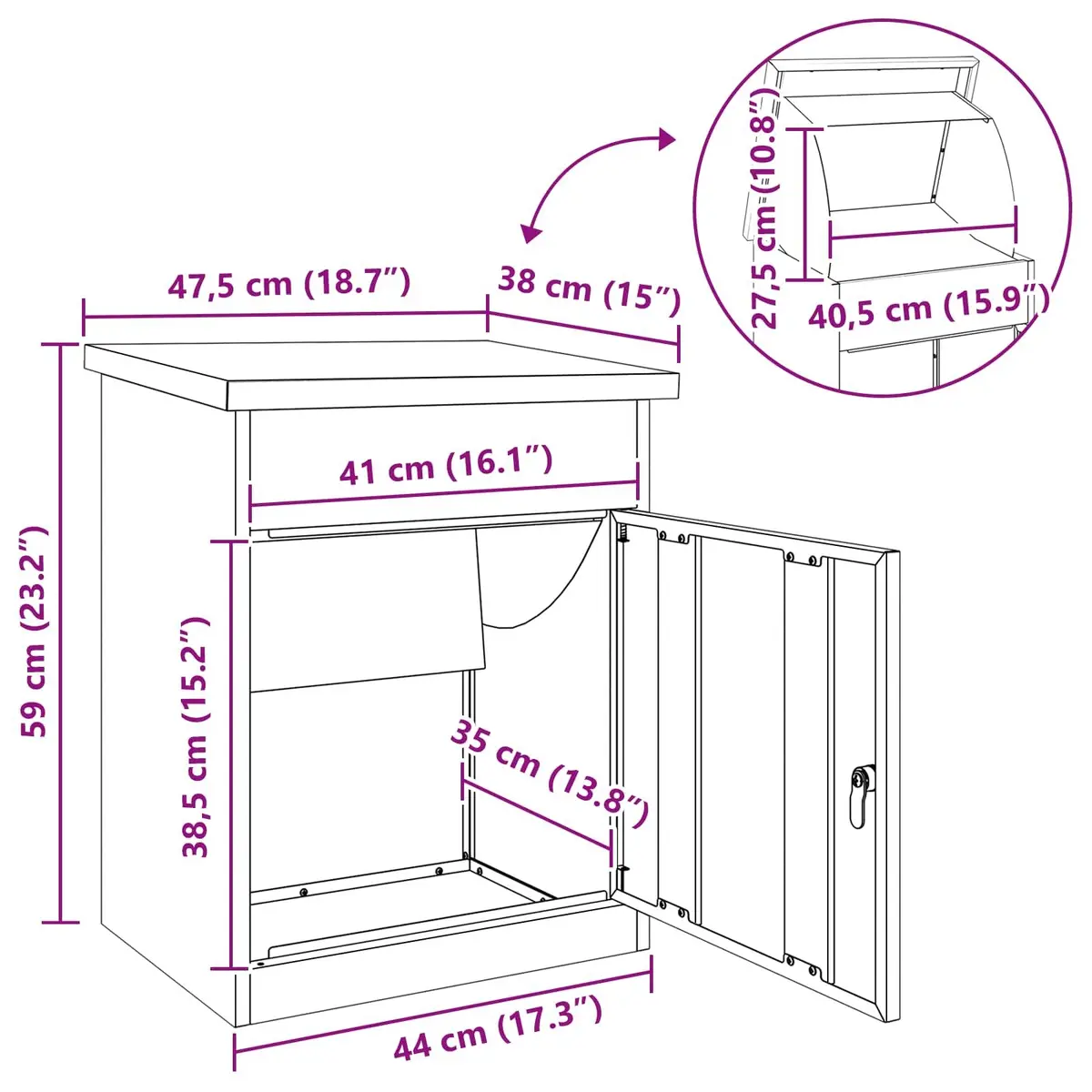 Weatherproof Steel Parcel Drop Box with Secure Lock