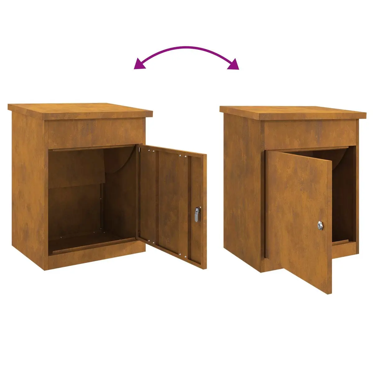 Parcel Drop Box Steel 47.5x38x59cm Brown