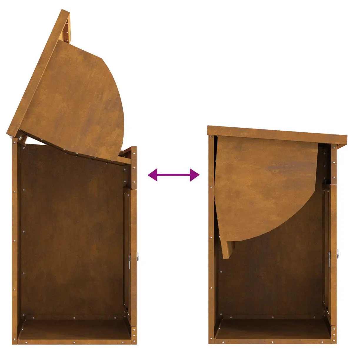 Parcel Drop Box Steel 47.5x38x59cm Brown