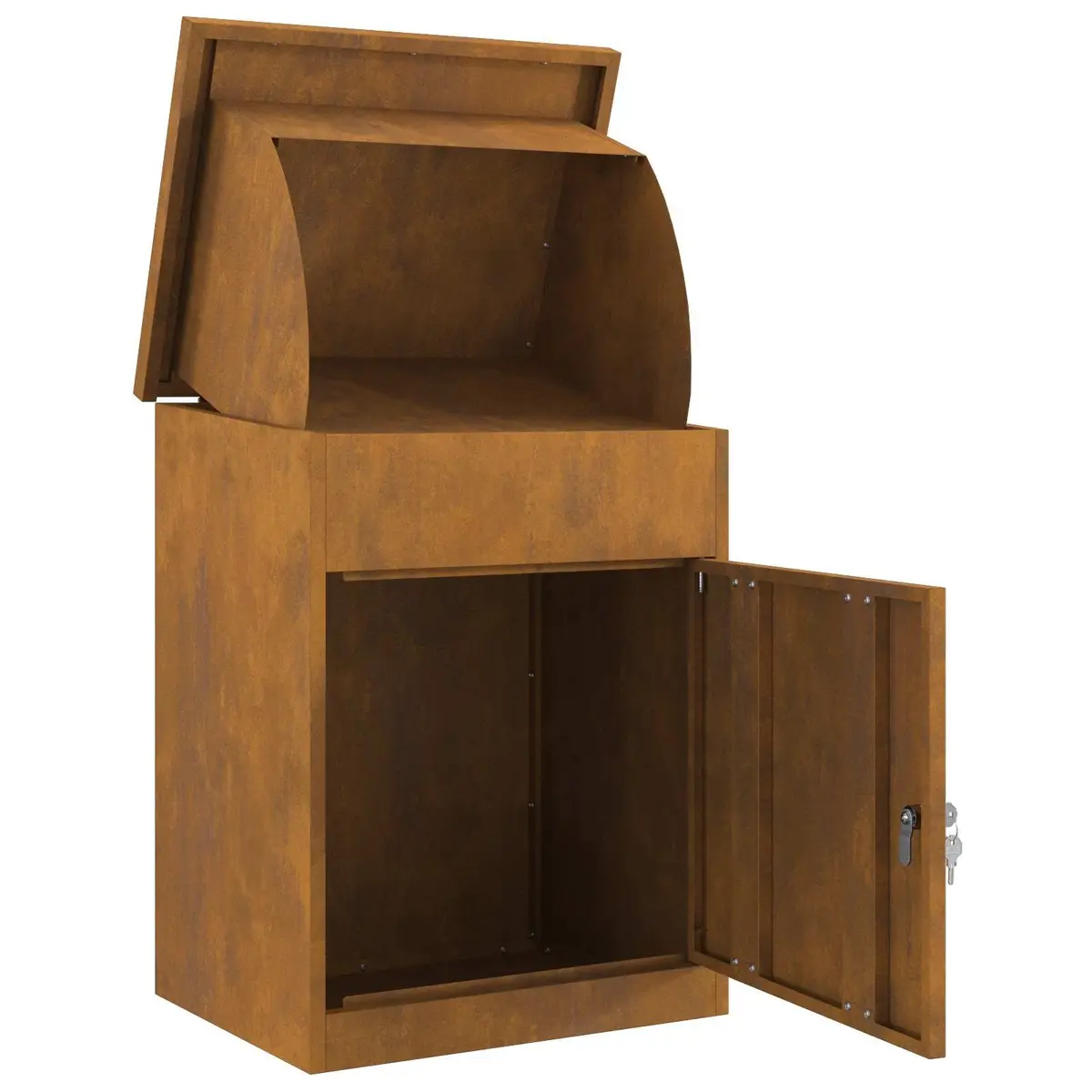Parcel Drop Box Steel 47.5x38x59cm Brown
