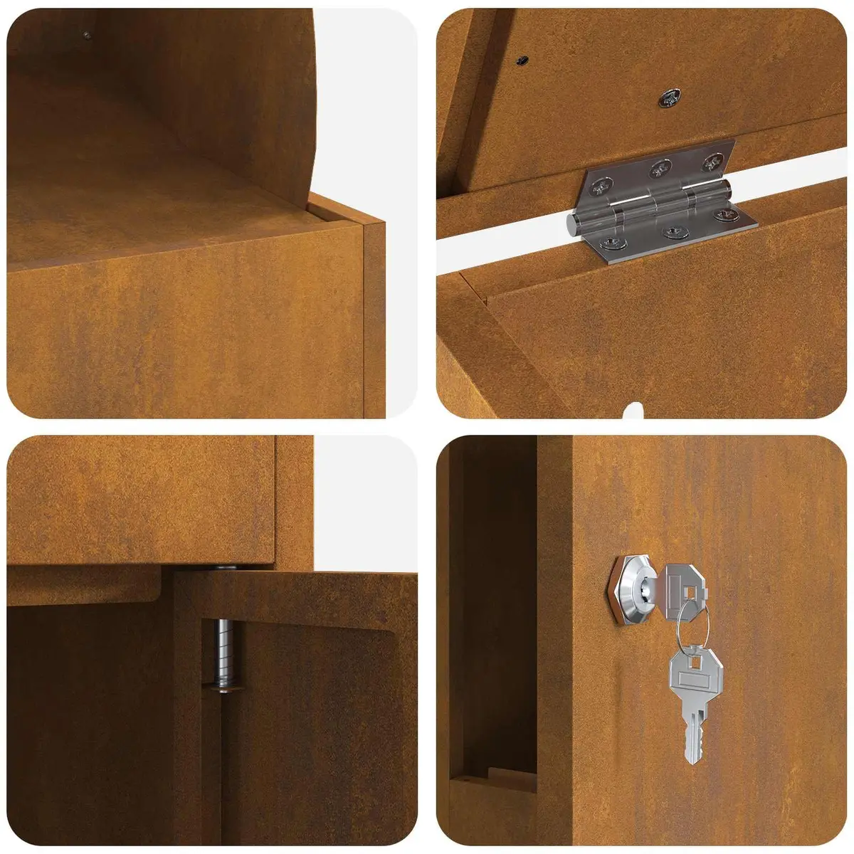 Parcel Drop Box Steel 47.5x38x59cm Brown